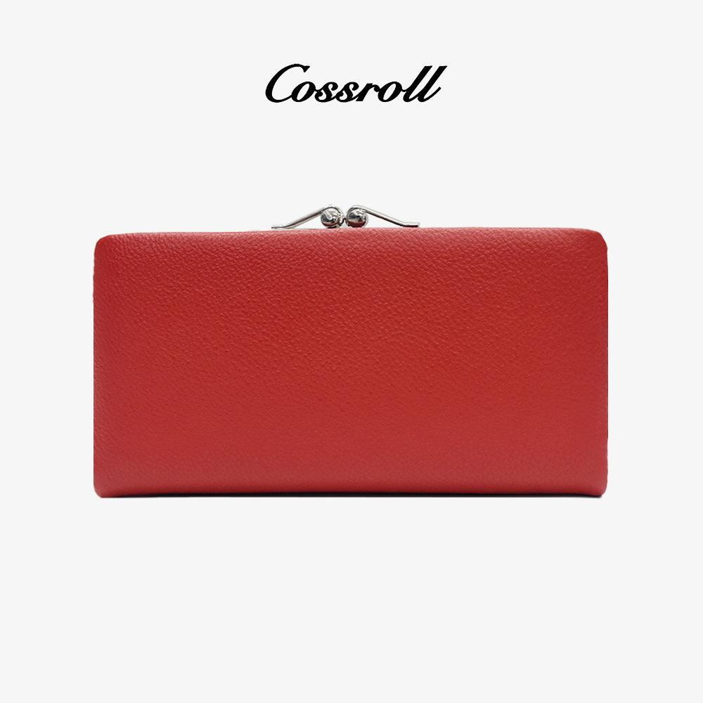 Women Bifold Leahter Long Wallet With Card Slots - cossroll.leather