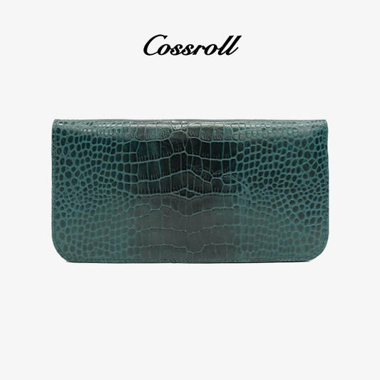 Crocodile Pattern Bifold Wallets Glossy Leather Wholesale - cossroll.leather