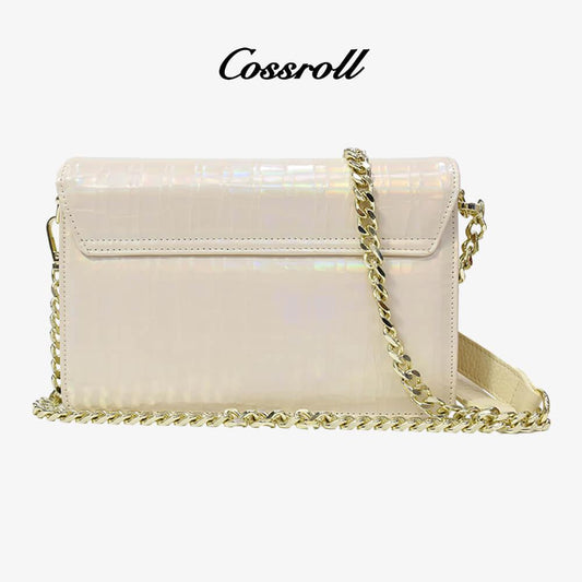 Glossy Women Crossbody Bag Leather Purse With Chain - cossroll.leather