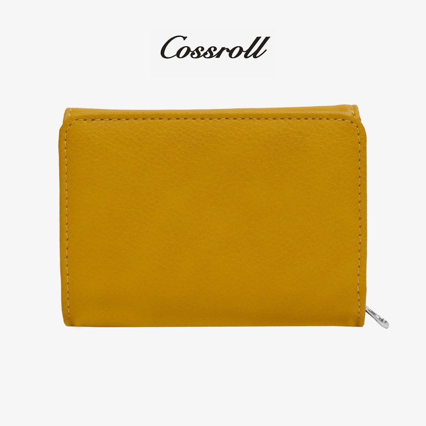 Genuine Leather Trifold Short Wallet - cossroll.leather