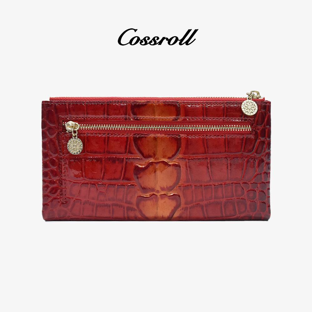 Women Zipper Bifold Wallets Glossy Purse Wholesale - cossroll.leather