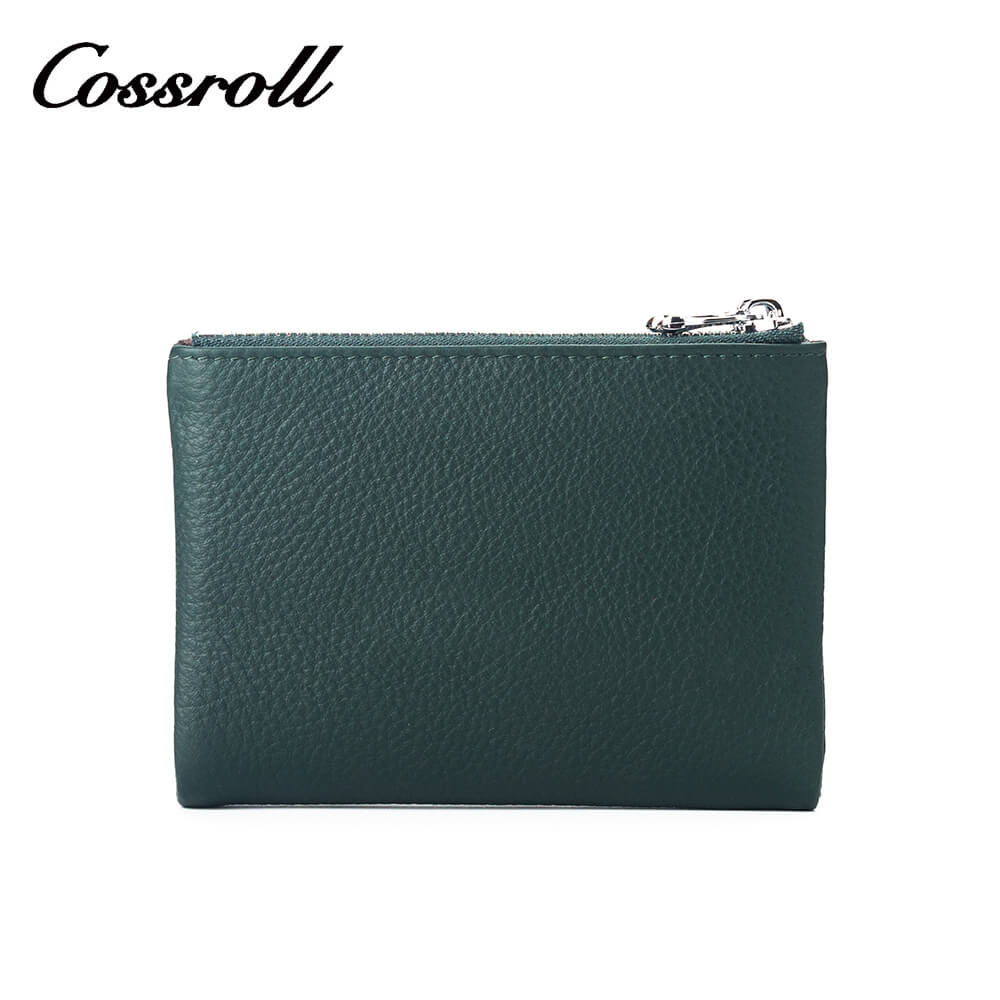 Cossroll Double Zip Short Real Leather Wallet Manufacturer