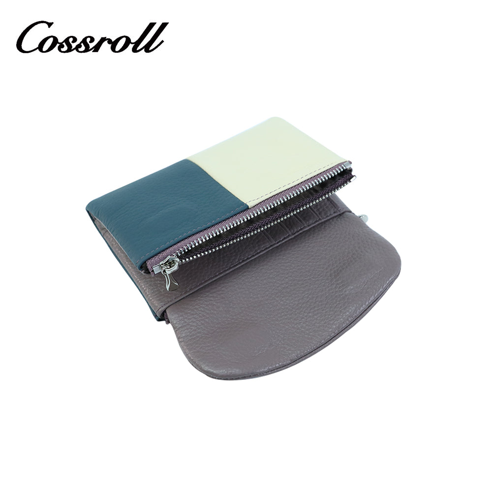 Trifold Short Cowhide Leather Wallets