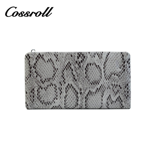 Python Print Zipper Long Leather Wallets Manfacturer Wholesaler