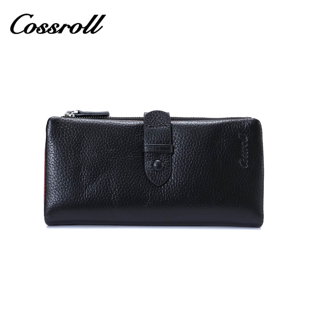 Women Cowhide Lychee Long Leather Wallet Manufacturer