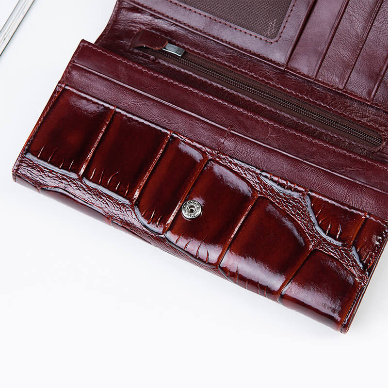 Cossroll Crocodile Long Patent Leather Wallet Manufacturer