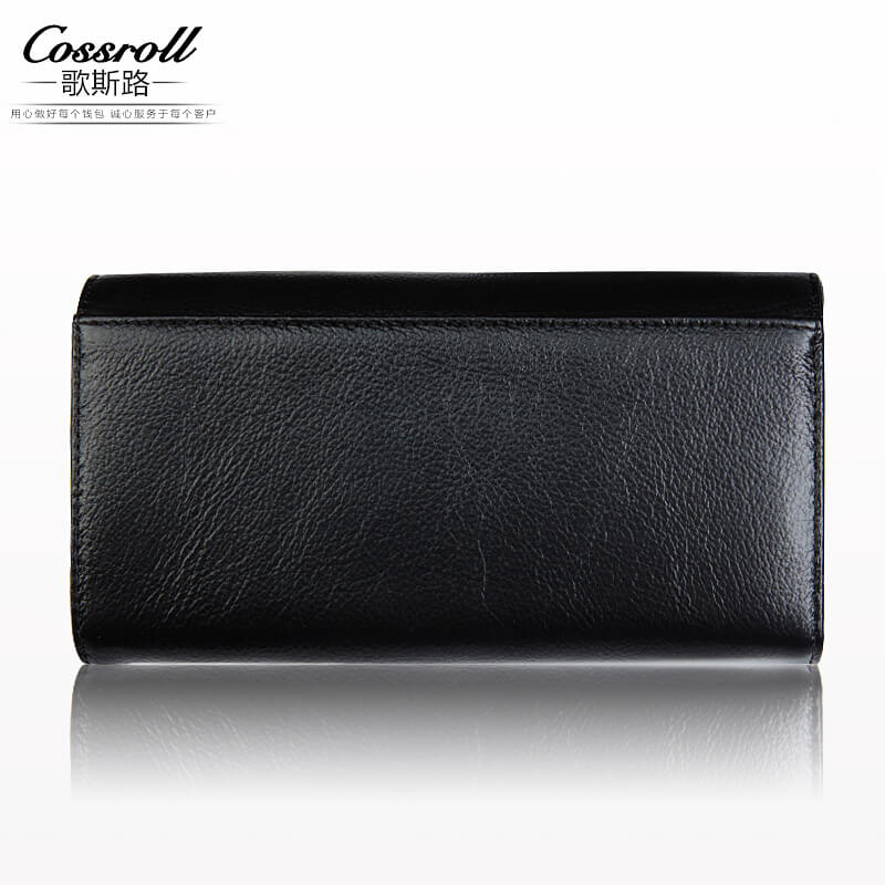 Unisex Bifold Long Cowhide Leather Wallet