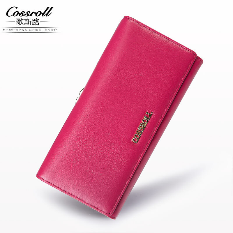 Cossroll Clutch Lady Long Cowhide Leather Wallet Manufacturer