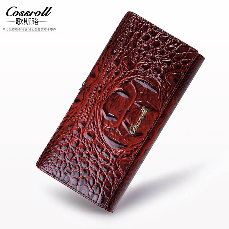 Cossroll Vintage Crocodile Lady Long Leather Wallets Manufacturer