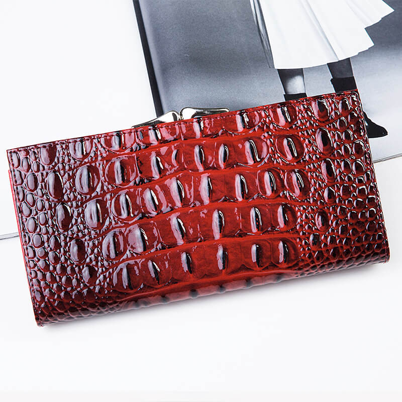 Cossroll Vintage Crocodile Lady Long Leather Wallets Manufacturer