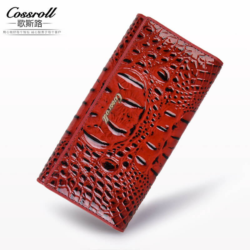 Cossroll Classic Crocodile Lady Long Leather Wallets Manufacturer