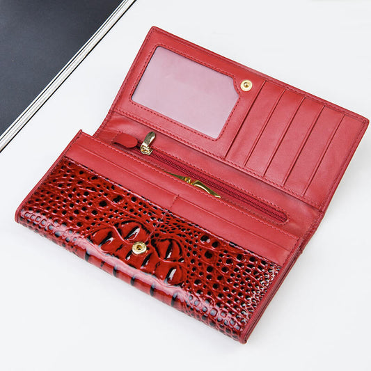 Cossroll Classic Crocodile Lady Long Leather Wallets Manufacturer