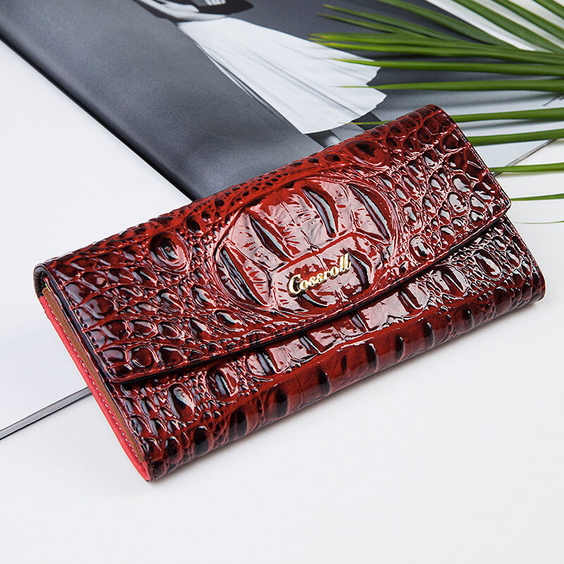 Cossroll Crocodile Lady Long Patent Leather Wallets Manufacturer