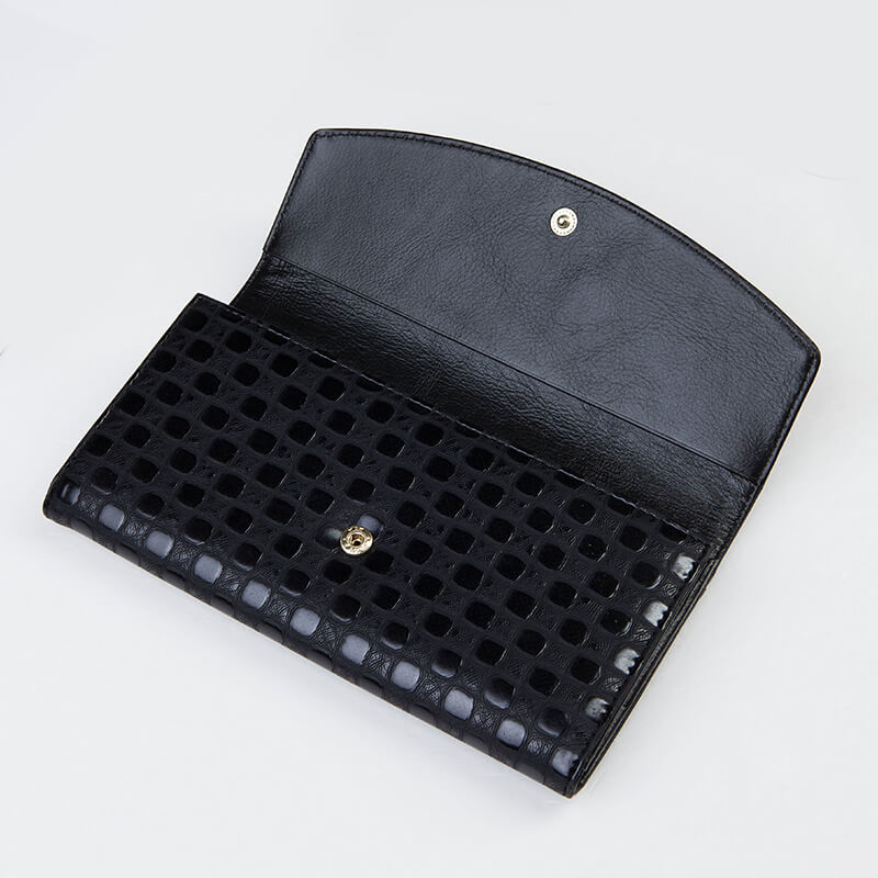 Cossroll Dots Envelop Lady Long Patent Leather Wallets Manufacturer