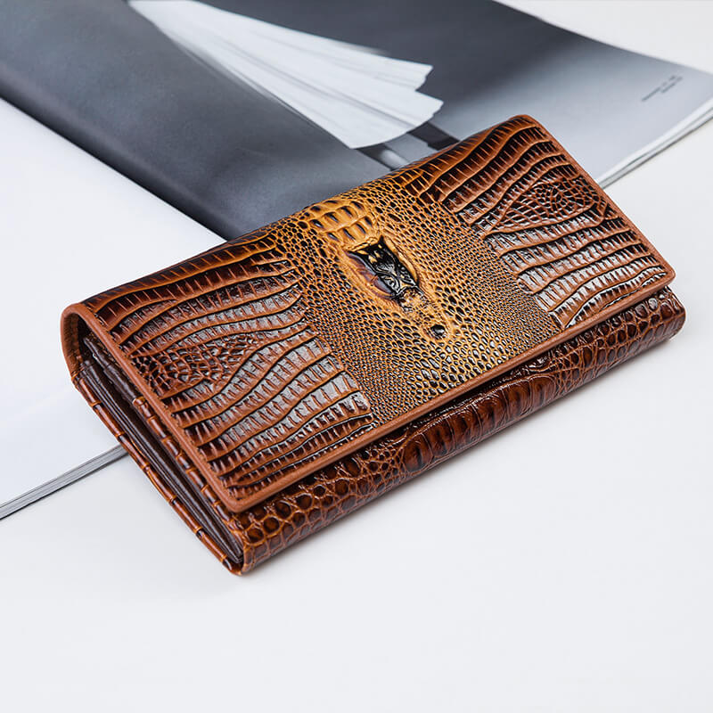 Classic Dragon Long Patent Leather Wallets