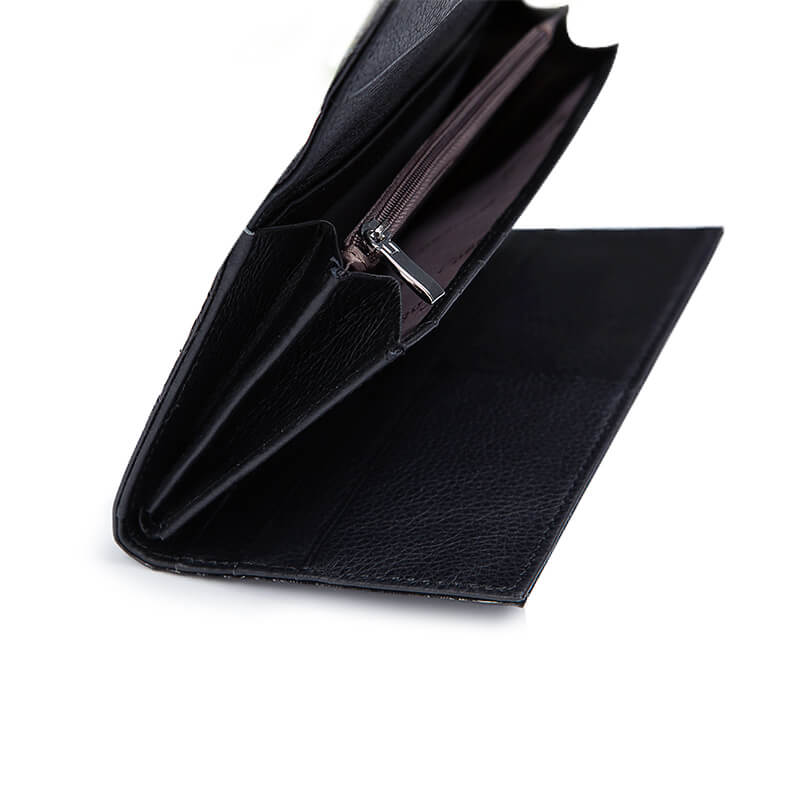 Flower Debossed Long Patent Envelope Leather Wallet Manufacturer