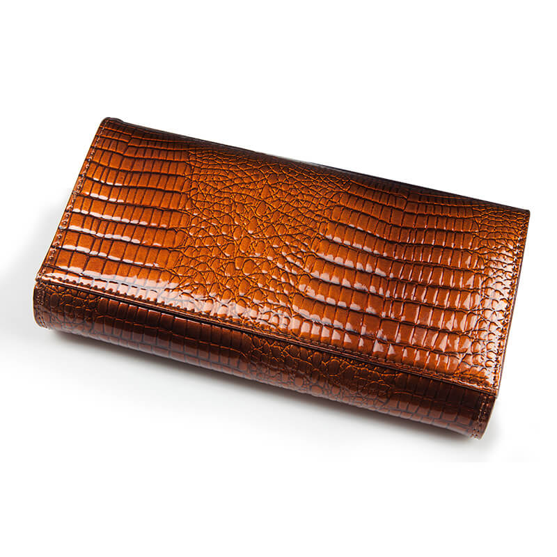 Cossroll Crocodile Bifold Long Cowhide Leather Wallet Manufacturer