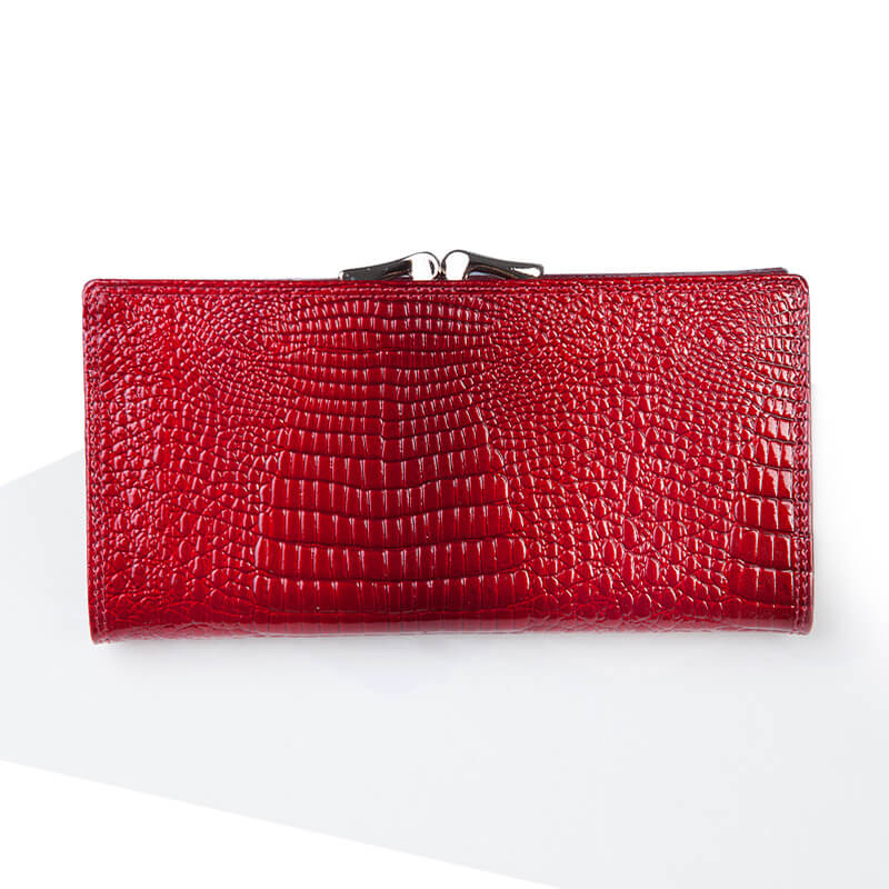 Crocodile Clutch Lady Long Cowhide Leather Wallet Manufacturer