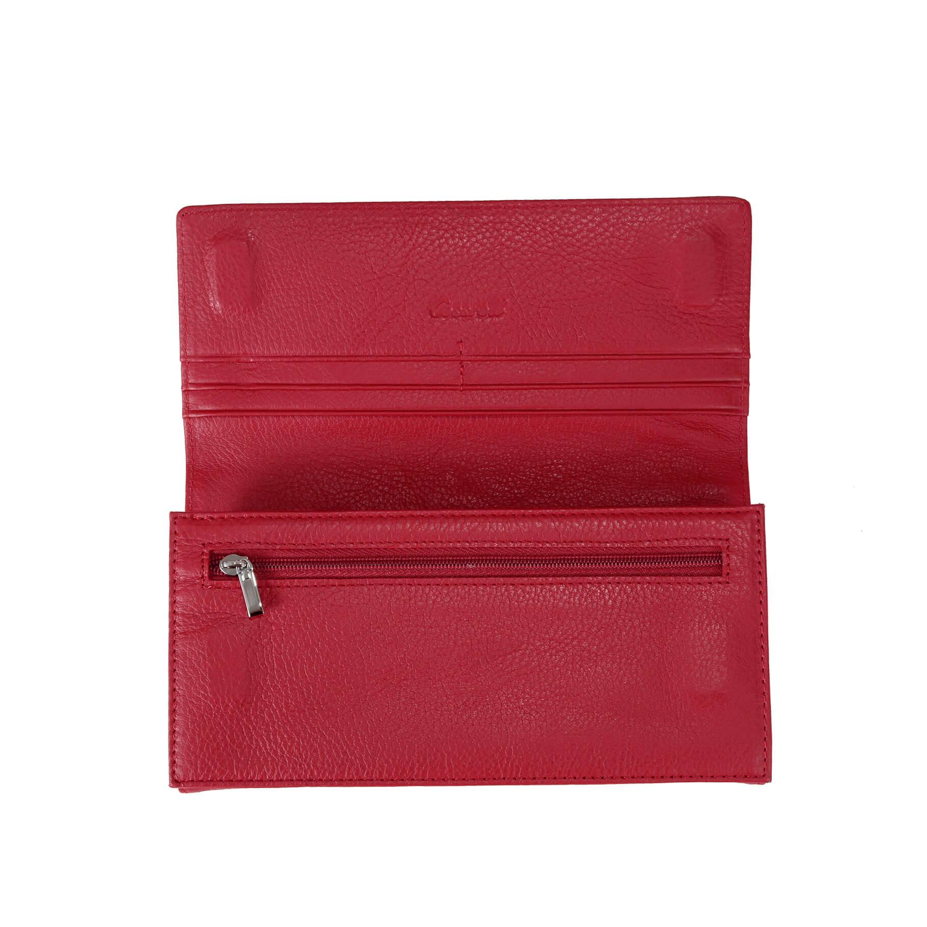 Women Bifold Long Cowhide Lychee Leather Wallet Manufacturer