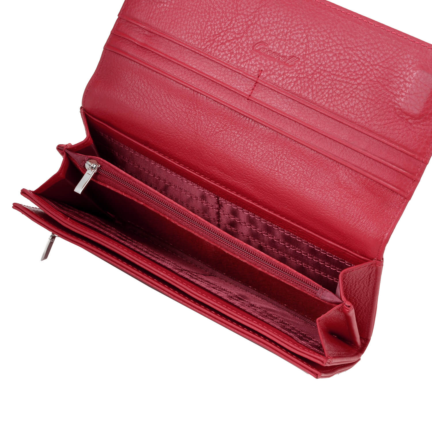 Women Bifold Long Cowhide Lychee Leather Wallet Manufacturer