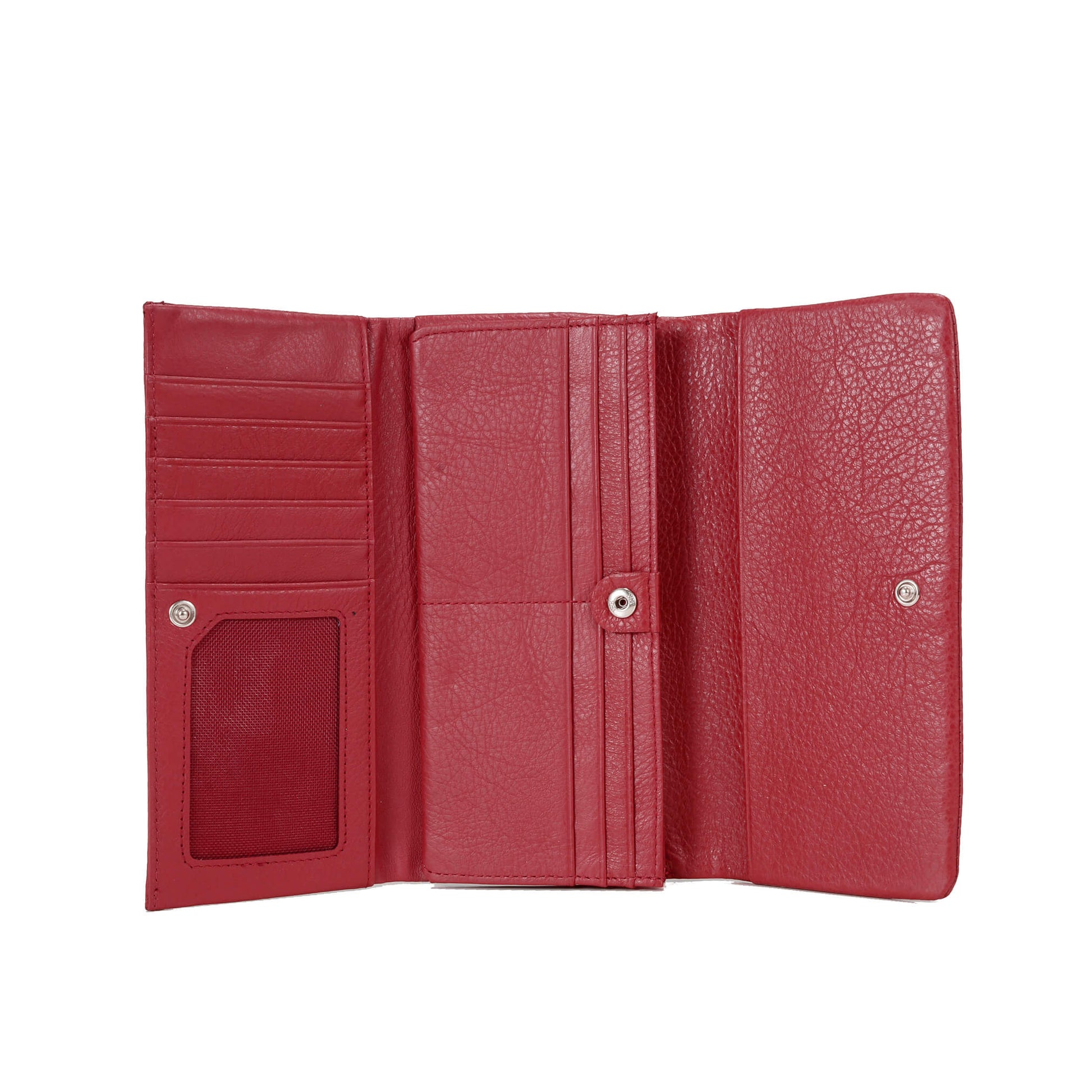 Women Trifold Cowhide Lychee Soft Leather Wallet Manufacturer