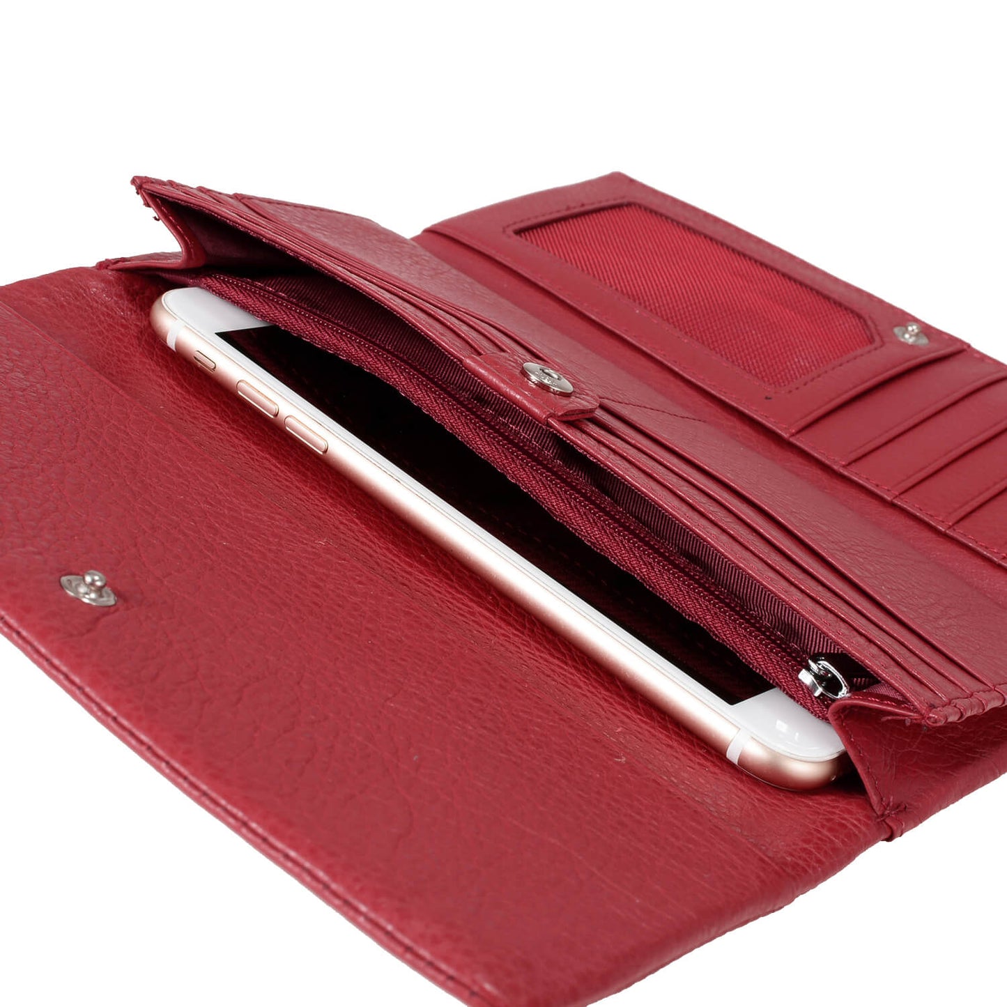 Women Trifold Cowhide Lychee Soft Leather Wallet Manufacturer