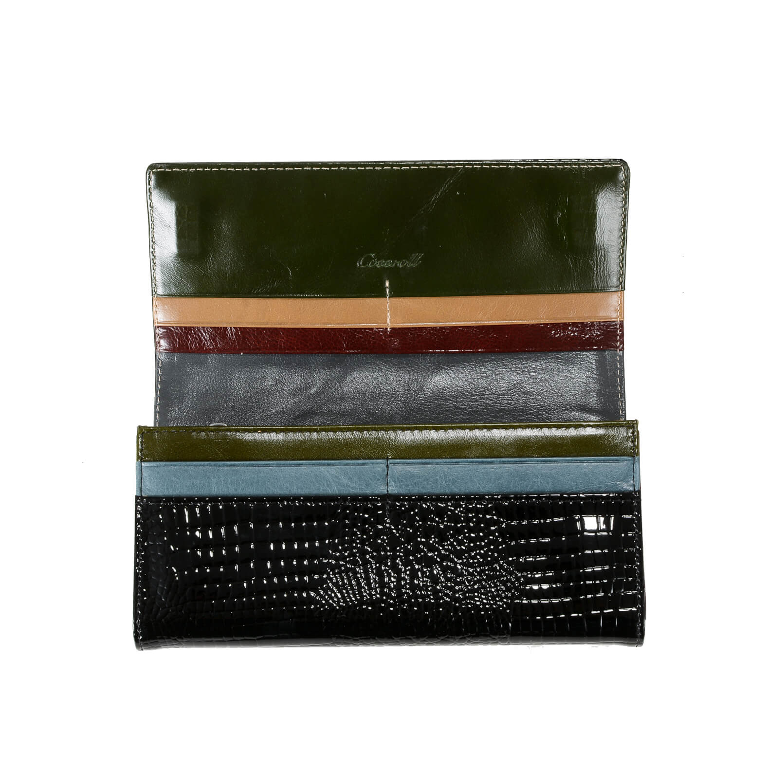 Crocodile Bifold Women Long Cowhide Leather Wallet Manufacturer