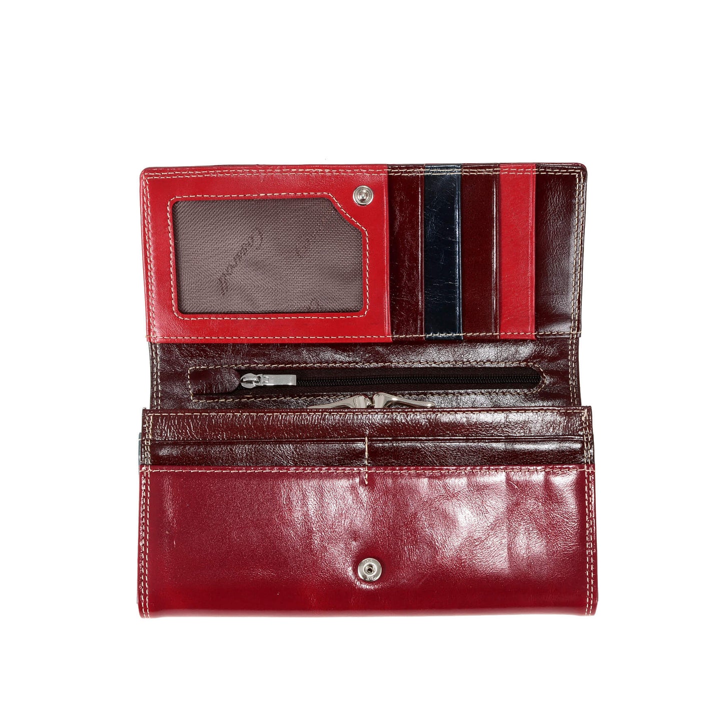 Cossroll Bifold Long Cowhide Waxed Leather Wallet Manufacturer