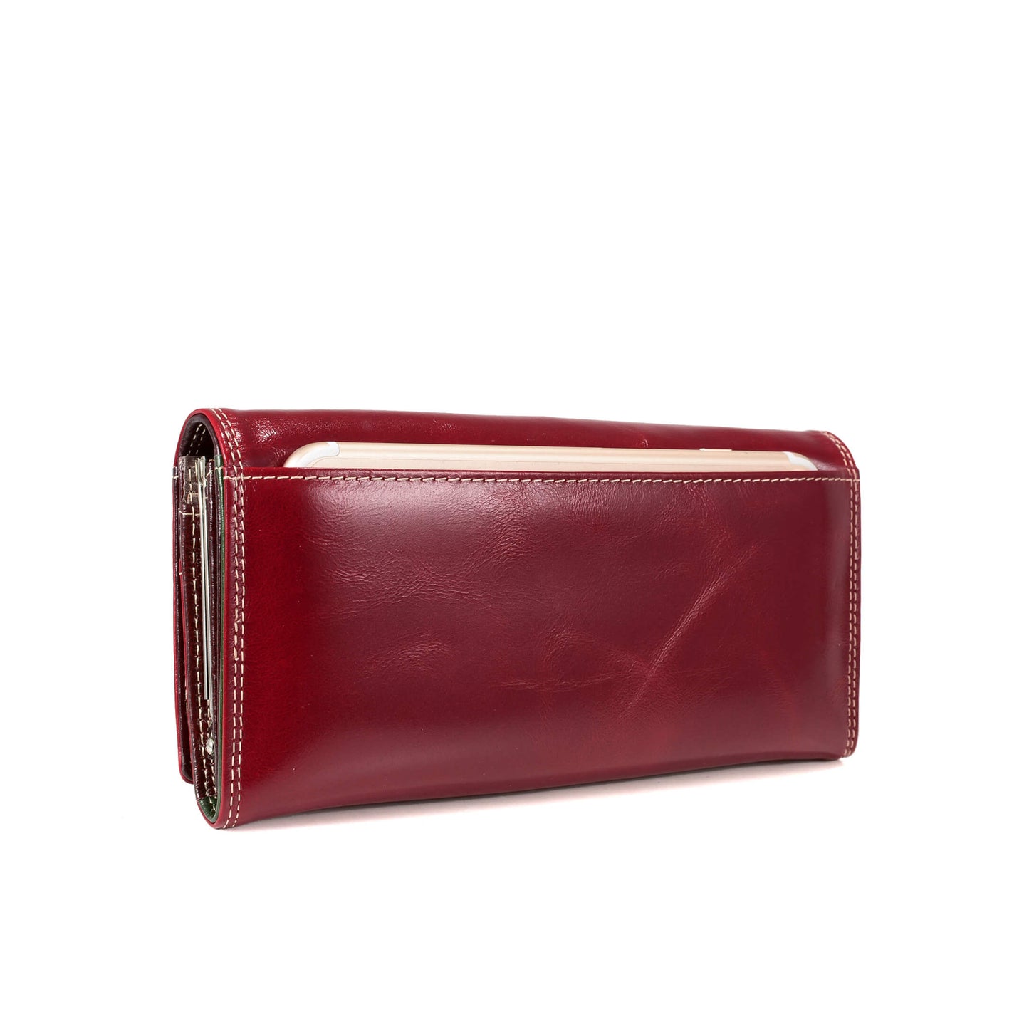 Cossroll Bifold Long Cowhide Waxed Leather Wallet Manufacturer