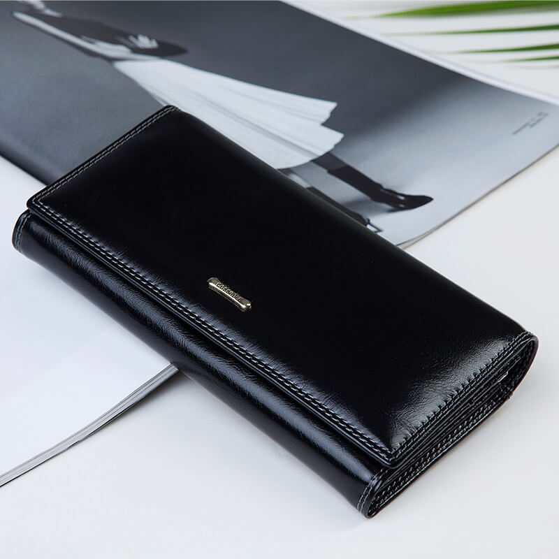 Cossroll Smooth Long Waxed Leather Wallets Manufacturer