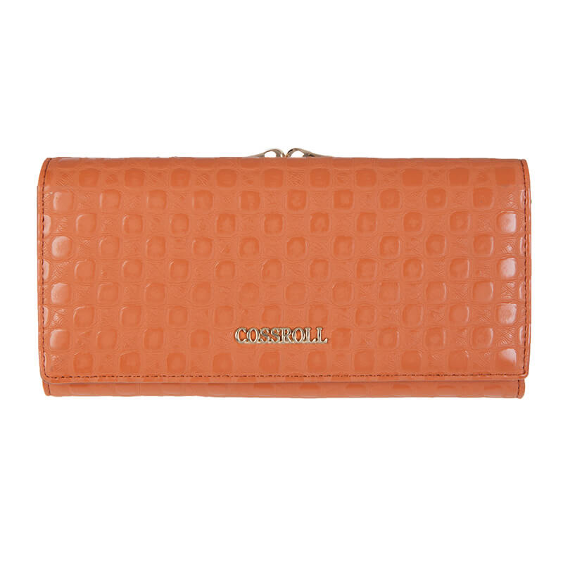 Cossroll Dots Clutch Lady Long Cowhide Leather Wallet Manufacturer