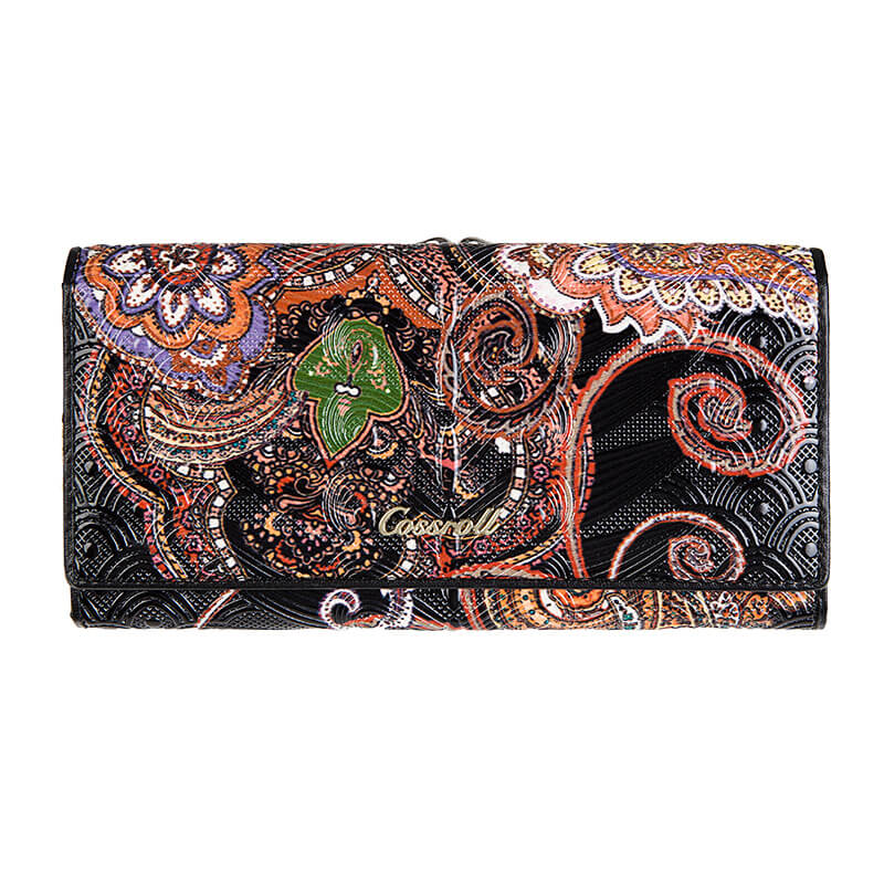 Vintage Floral Lady Long Leather Wallets