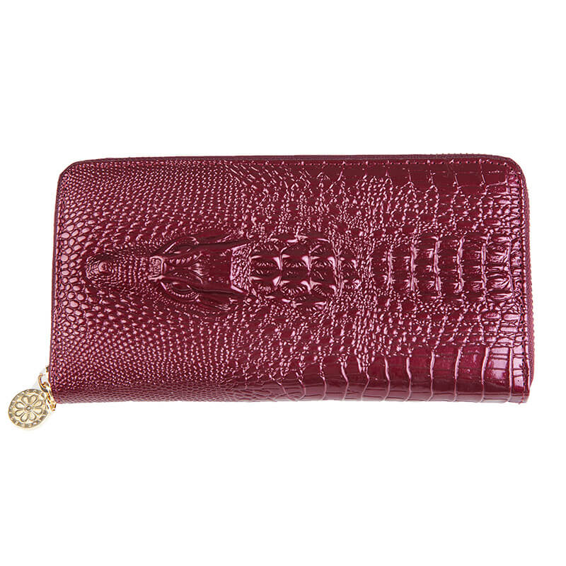 Cossroll Round Zip Long Dragon Patent Leather Wallets Manufacturer