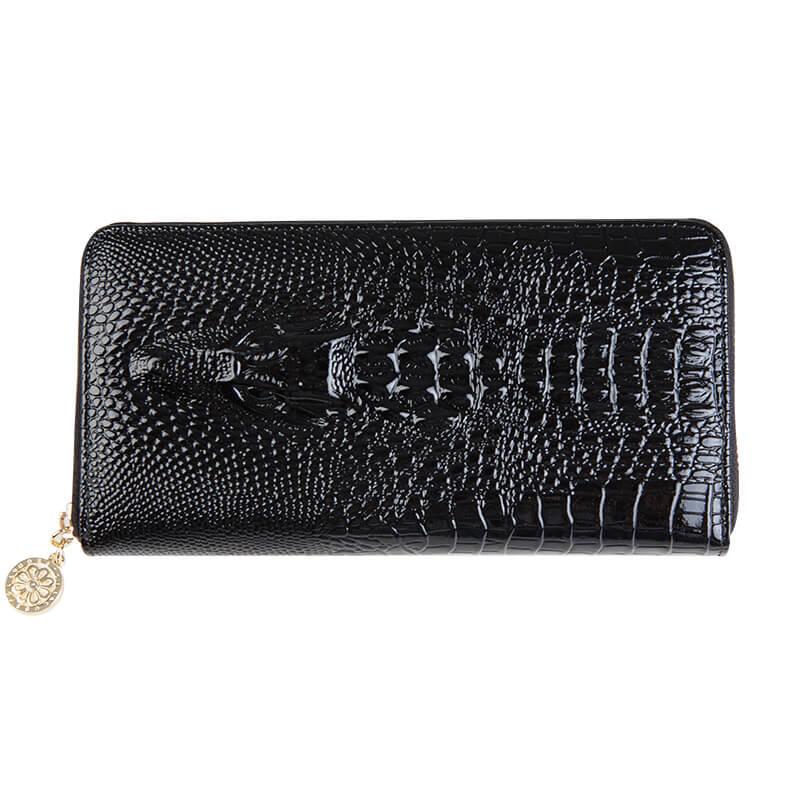 Cossroll Round Zip Long Dragon Patent Leather Wallets Manufacturer