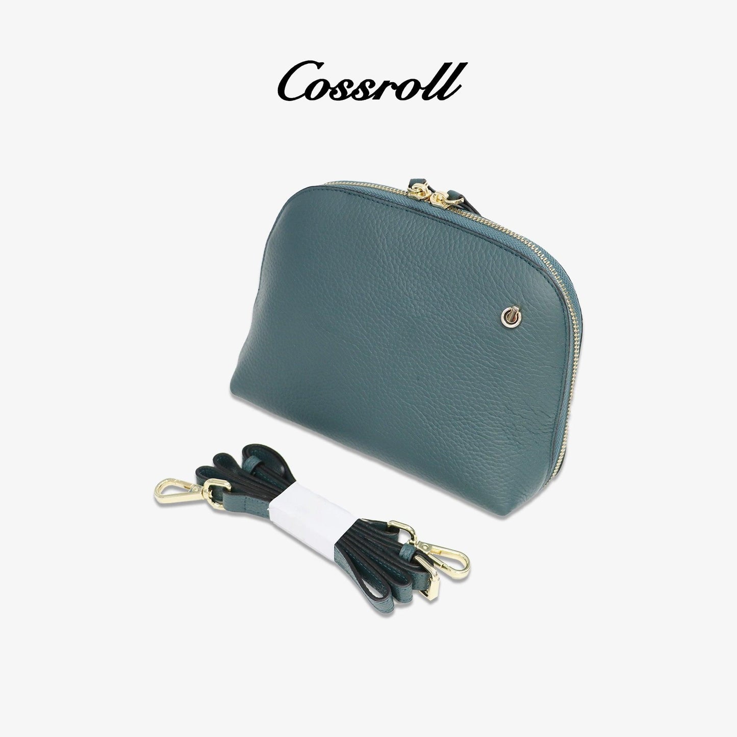 Round Zip Women Crossbody Bag Leather Purse - cossroll.leather