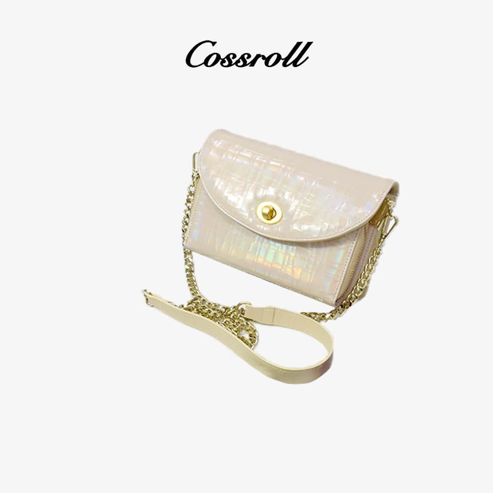 Glossy Women Crossbody Bag Leather Purse With Chain - cossroll.leather