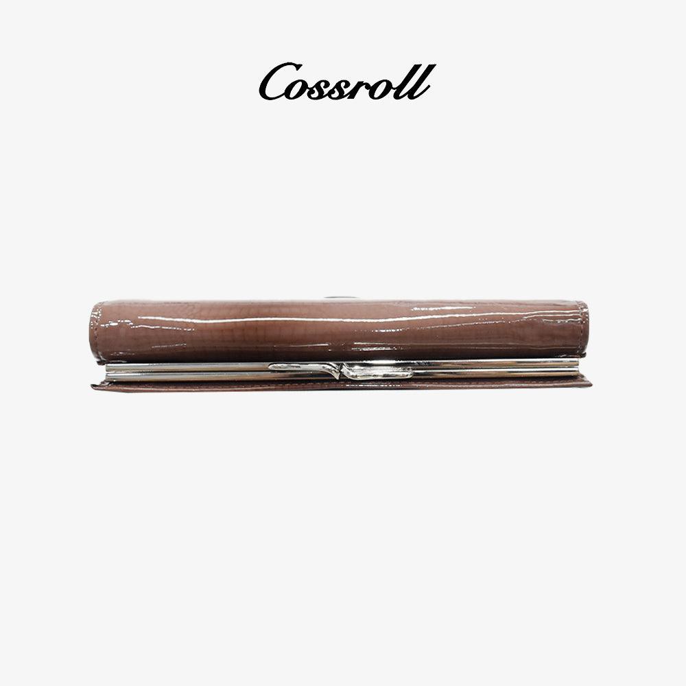 Glossy Elegant Women Long Leather Wallet - cossroll.leather