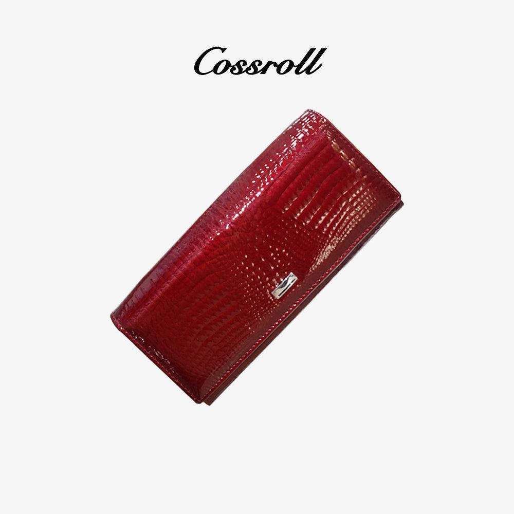 Glossy Ladies Leather Long Wallet - cossroll.leather