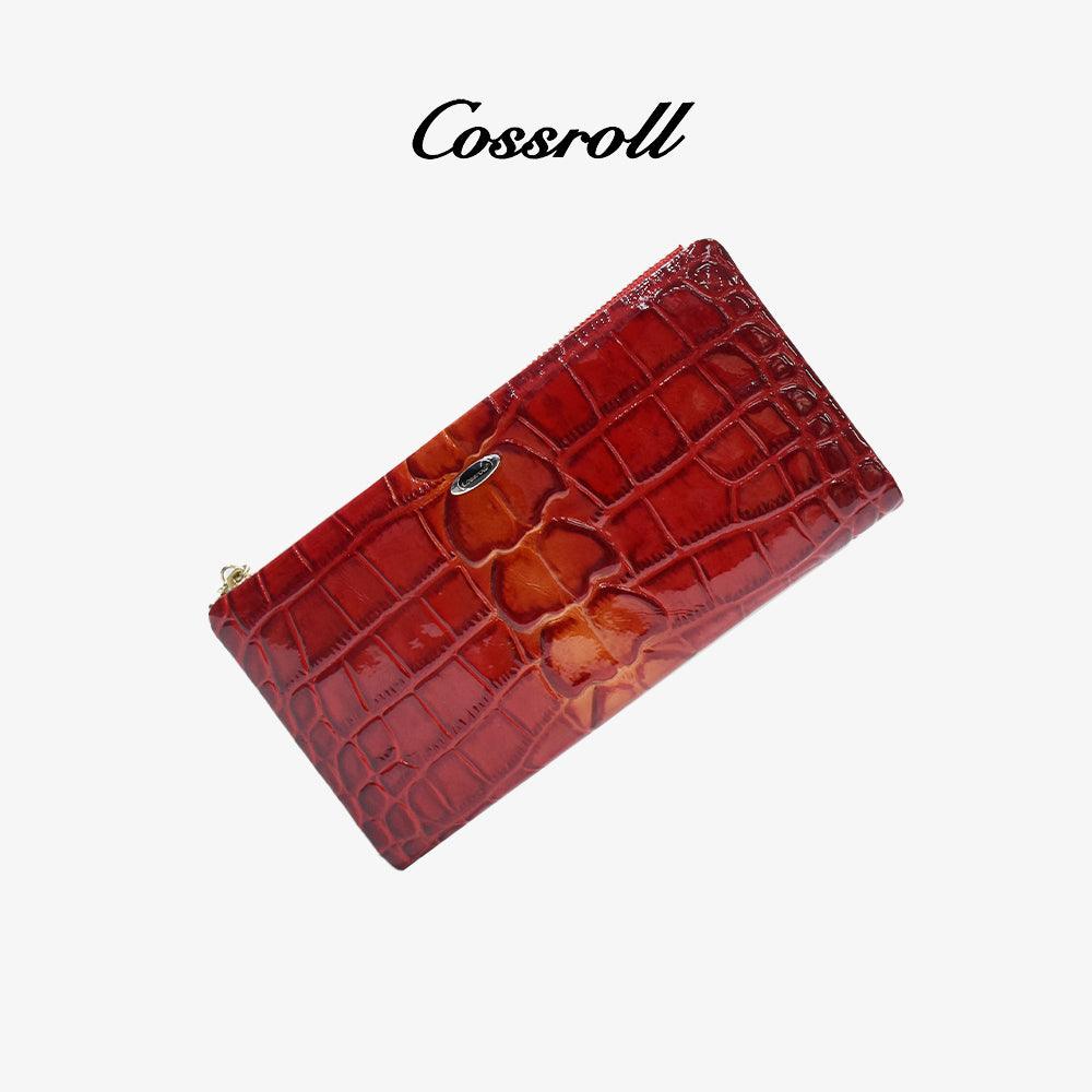 Women Zipper Bifold Wallets Glossy Purse Wholesale - cossroll.leather