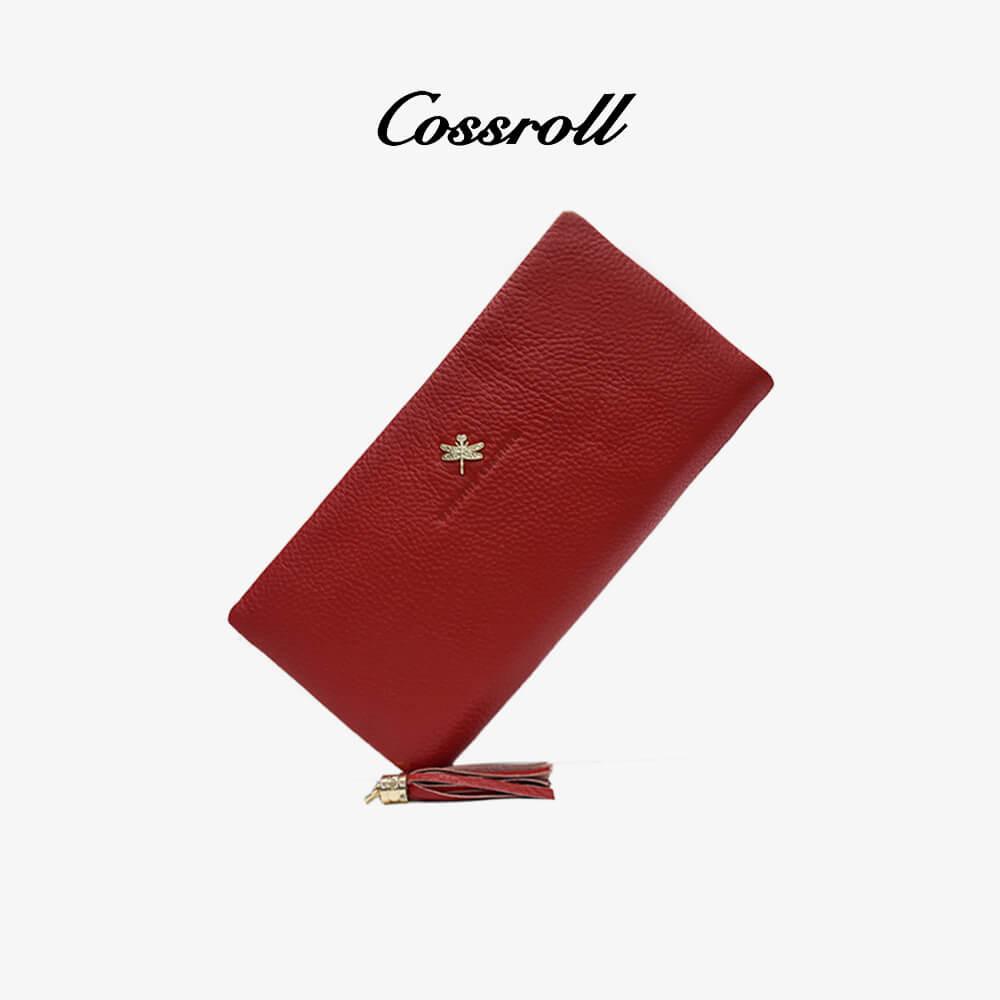 Leather Long Wallet With Tassel Customized Wholesale - cossroll.leather