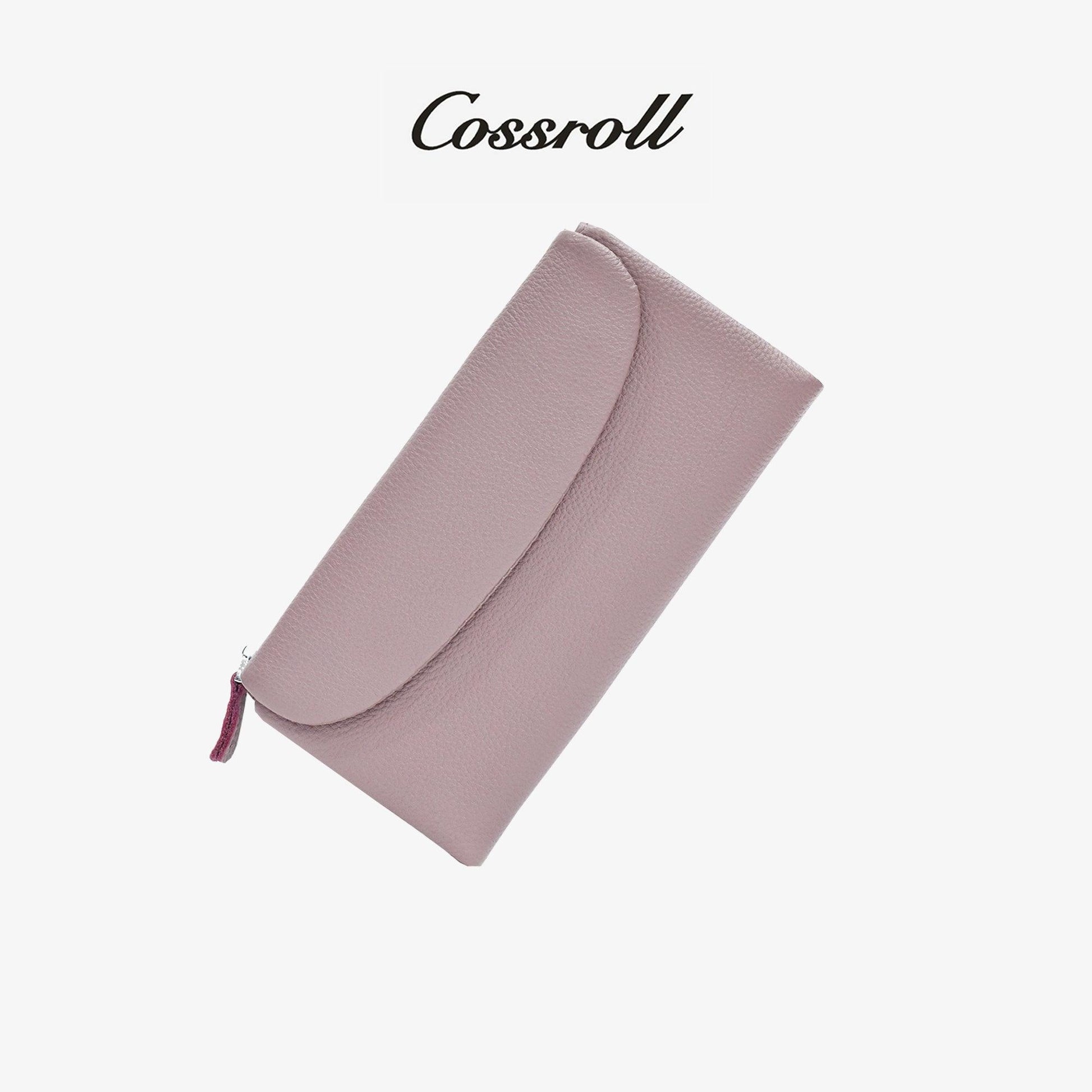Soft Leather Wallet Zipper Card Slots and Coin Purse - cossroll.leather