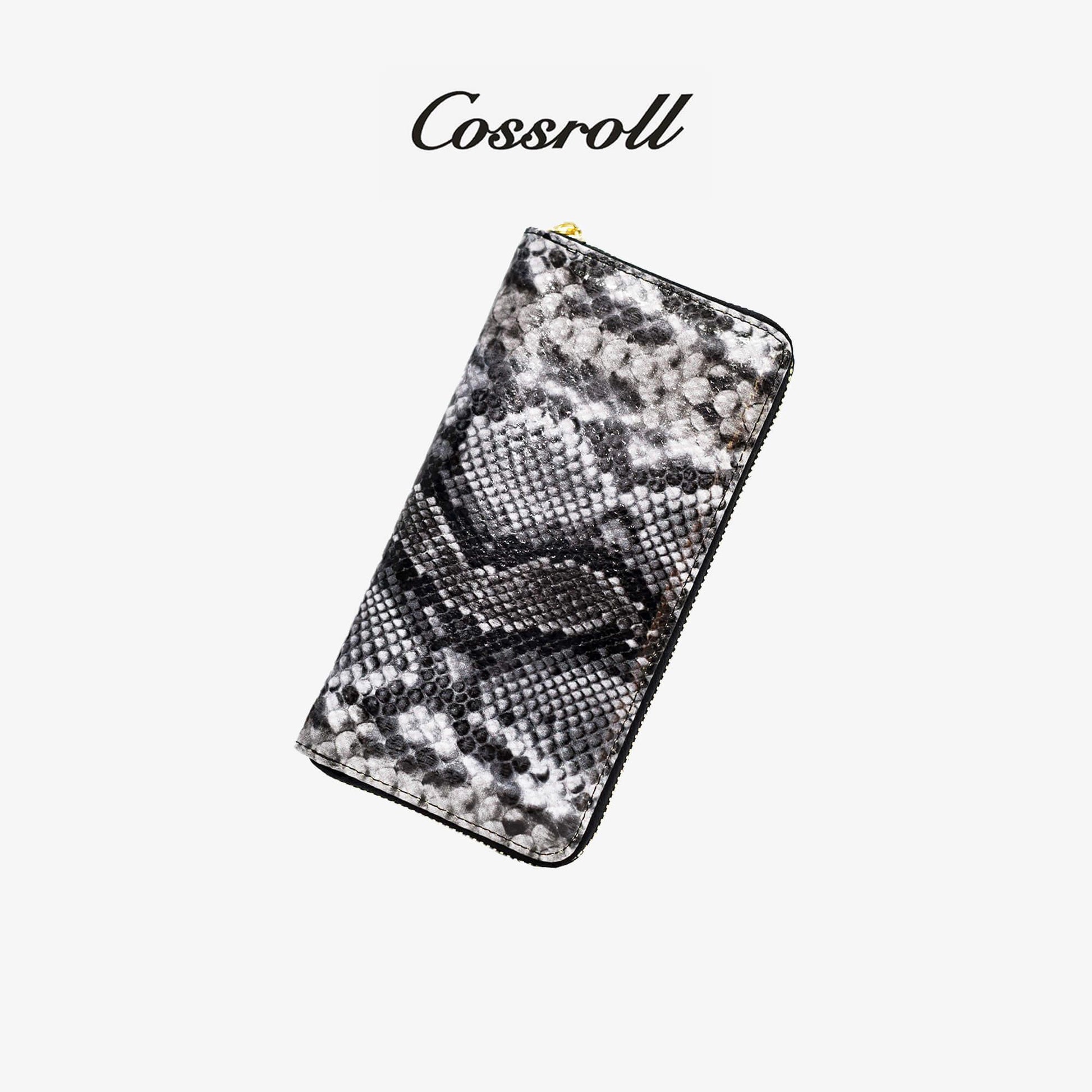 Ladies Python Zipper Leather Wallets - cossroll.leather
